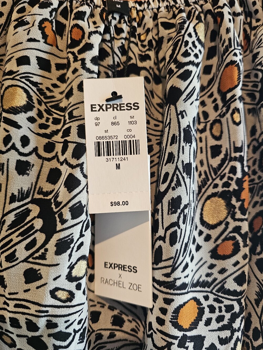 Express X Rachel Zoe NWT Print Top Cropped Sz Med - Picture 4 of 12